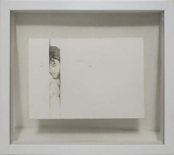 Ombro — aquarela emoldurada de fragmento de corpo